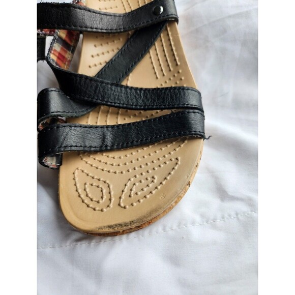 Womens Crocs Cork Wedge Sandals Shoes Siz 8 White Leather - Picture 4 of 9